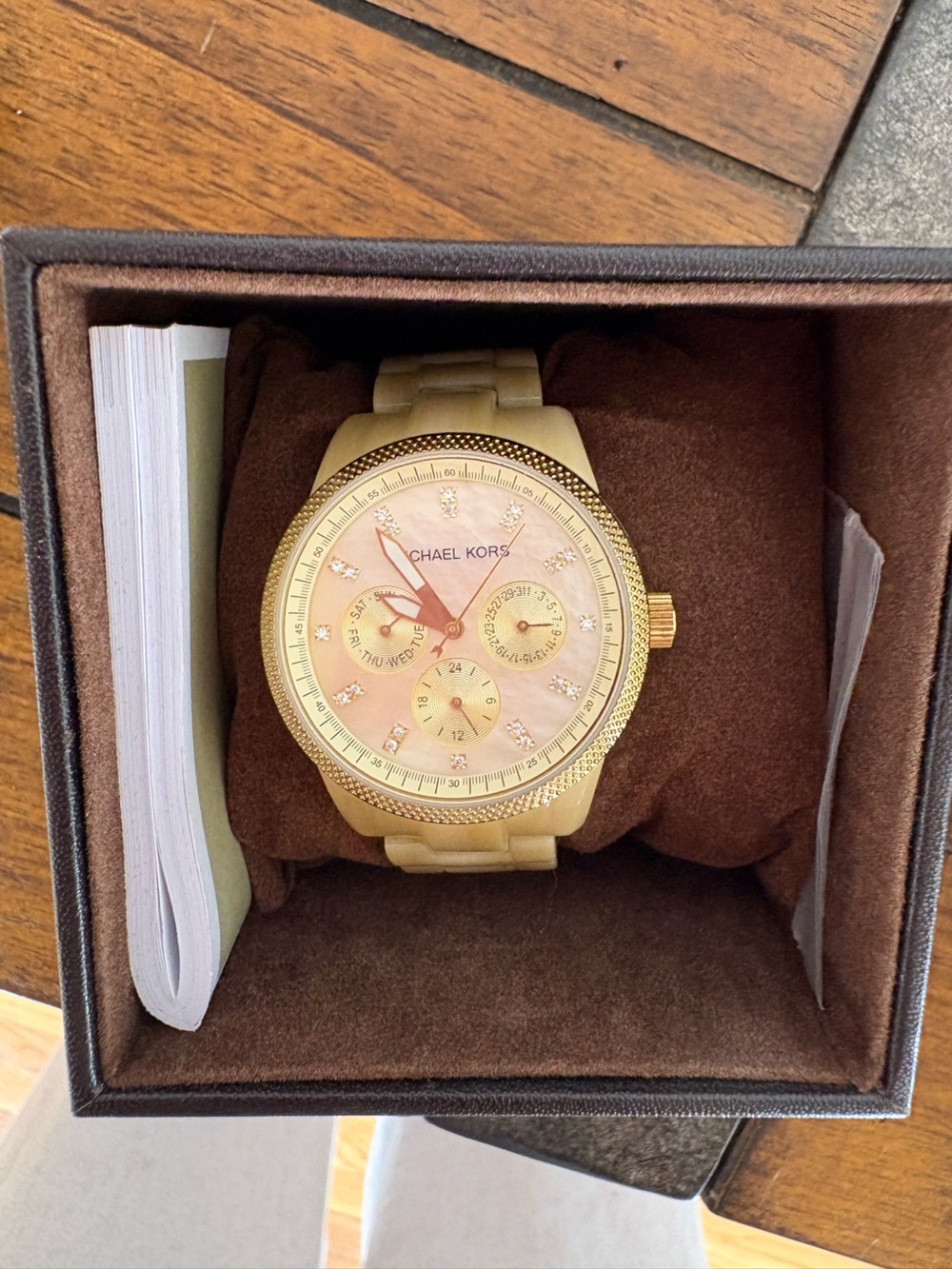 Michael Kors Gold-Tone Rose Dial Chronograph Watch - Picture 2 of 8